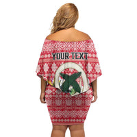 Personalised Vanuatu Joyeux Noel Family Matching Off Shoulder Short Dress and Hawaiian Shirt Proud To Be a Ni-Van Sand Drawing Art LT9 - Polynesian Pride