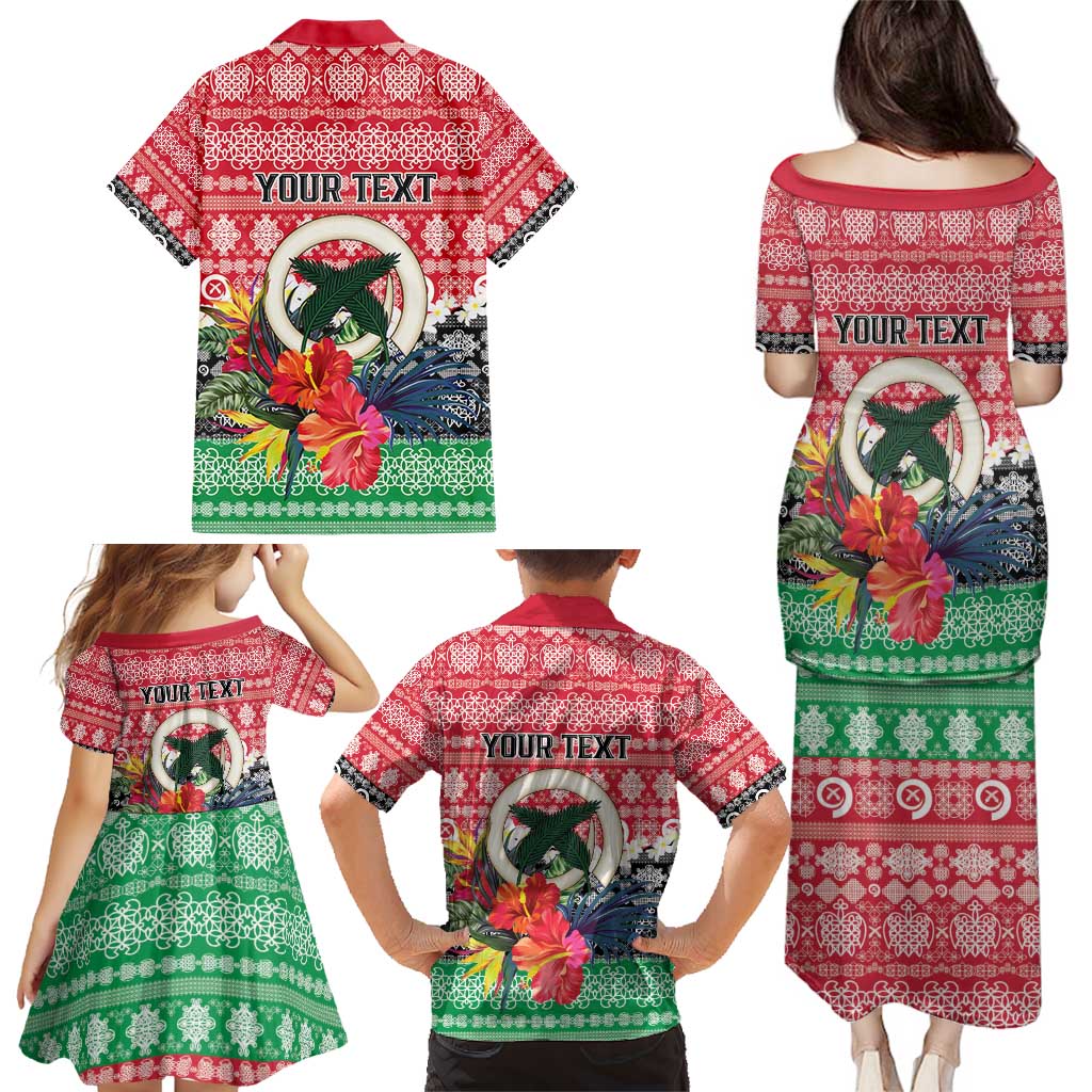 Personalised Vanuatu Joyeux Noel Family Matching Puletasi and Hawaiian Shirt Proud To Be a Ni-Van Sand Drawing Art LT9 - Polynesian Pride