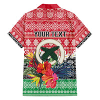 Personalised Vanuatu Joyeux Noel Family Matching Short Sleeve Bodycon Dress and Hawaiian Shirt Proud To Be a Ni-Van Sand Drawing Art LT9 - Polynesian Pride