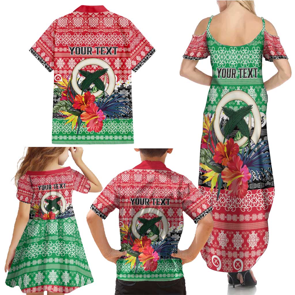 Personalised Vanuatu Joyeux Noel Family Matching Summer Maxi Dress and Hawaiian Shirt Proud To Be a Ni-Van Sand Drawing Art LT9 - Polynesian Pride