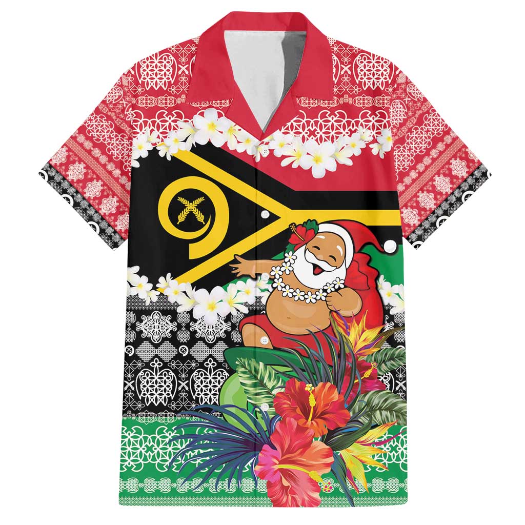 Personalised Vanuatu Joyeux Noel Family Matching Tank Maxi Dress and Hawaiian Shirt Proud To Be a Ni-Van Sand Drawing Art LT9 Dad's Shirt - Short Sleeve Red - Polynesian Pride