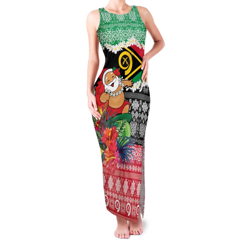 Personalised Vanuatu Joyeux Noel Family Matching Tank Maxi Dress and Hawaiian Shirt Proud To Be a Ni-Van Sand Drawing Art LT9 Mom's Dress Red - Polynesian Pride
