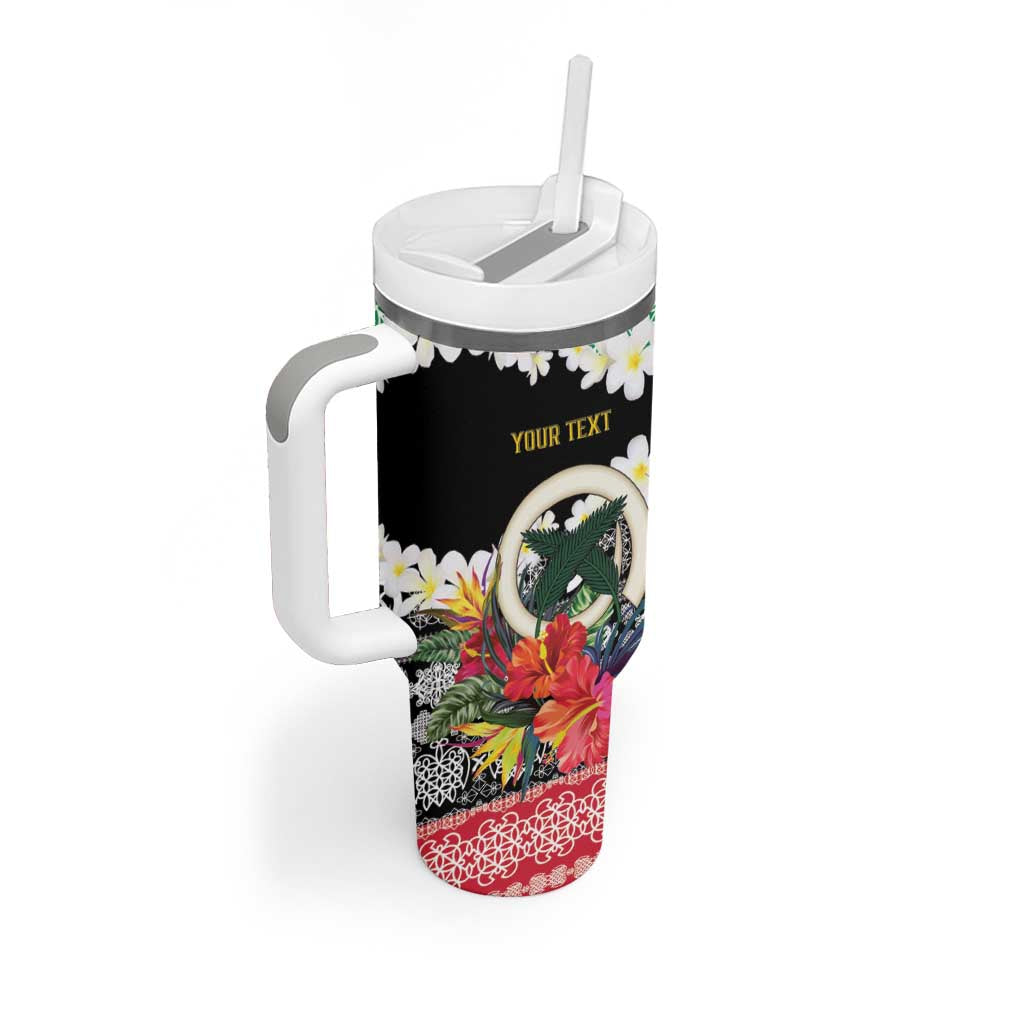 Personalised Vanuatu Joyeux Noel Tumbler With Handle Proud To Be a Ni-Van Sand Drawing Art - Polynesian Pride