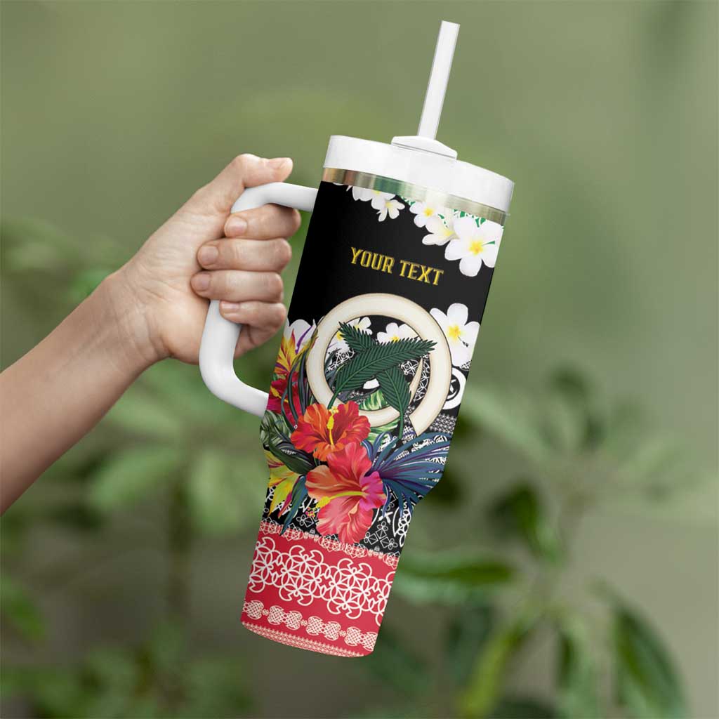 Personalised Vanuatu Joyeux Noel Tumbler With Handle Proud To Be a Ni-Van Sand Drawing Art - Polynesian Pride