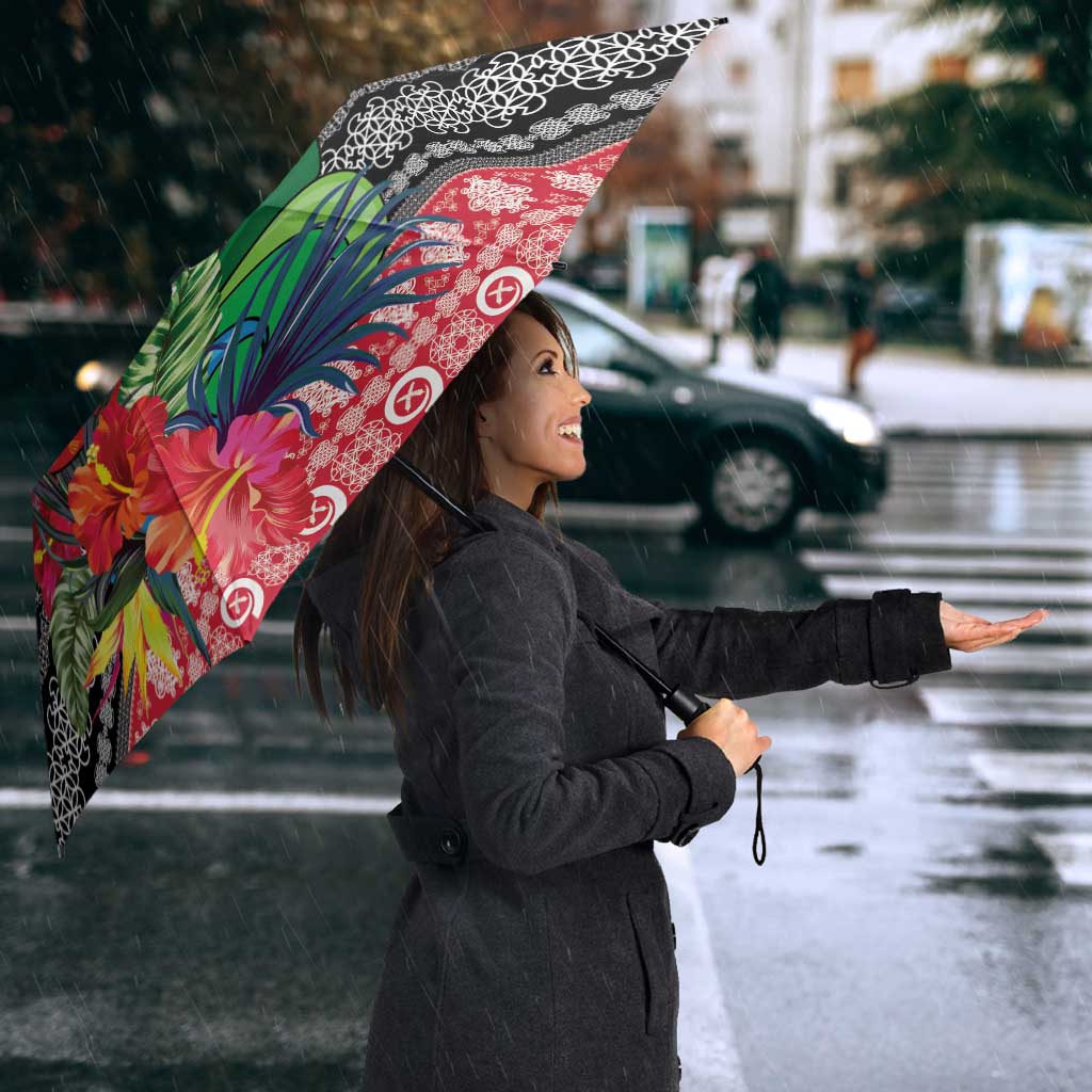 Personalised Vanuatu Joyeux Noel Umbrella Proud To Be a Ni-Van Sand Drawing Art - Polynesian Pride
