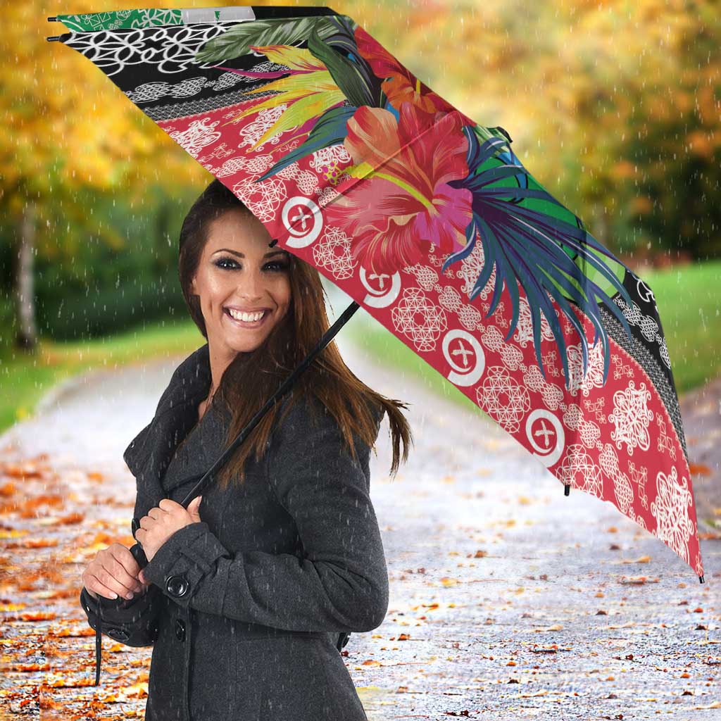 Personalised Vanuatu Joyeux Noel Umbrella Proud To Be a Ni-Van Sand Drawing Art - Polynesian Pride
