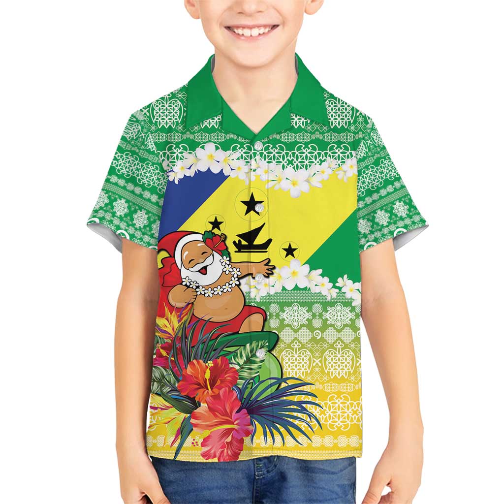 Personalised Malampa Joyeux Noel Family Matching Long Sleeve Bodycon Dress and Hawaiian Shirt Proud To Be a Ni-Van Sand Drawing Art LT9 Son's Shirt Lime - Polynesian Pride