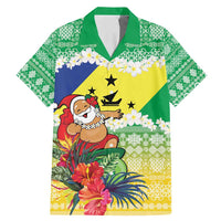 Personalised Malampa Joyeux Noel Family Matching Mermaid Dress and Hawaiian Shirt Proud To Be a Ni-Van Sand Drawing Art LT9 Dad's Shirt - Short Sleeve Lime - Polynesian Pride