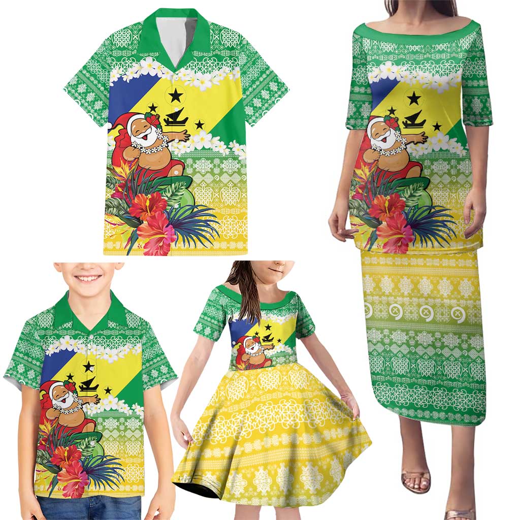 Personalised Malampa Joyeux Noel Family Matching Puletasi and Hawaiian Shirt Proud To Be a Ni-Van Sand Drawing Art LT9 - Polynesian Pride