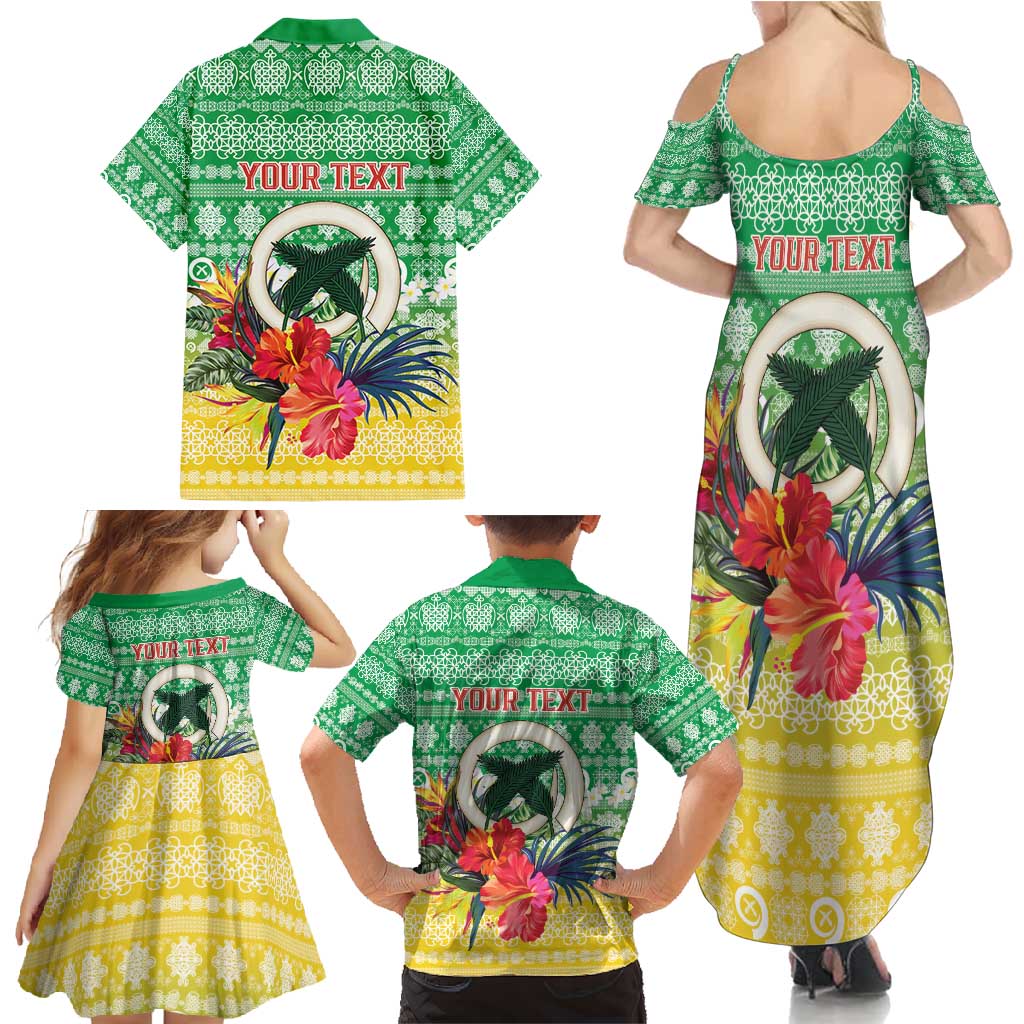 Personalised Malampa Joyeux Noel Family Matching Summer Maxi Dress and Hawaiian Shirt Proud To Be a Ni-Van Sand Drawing Art LT9 - Polynesian Pride