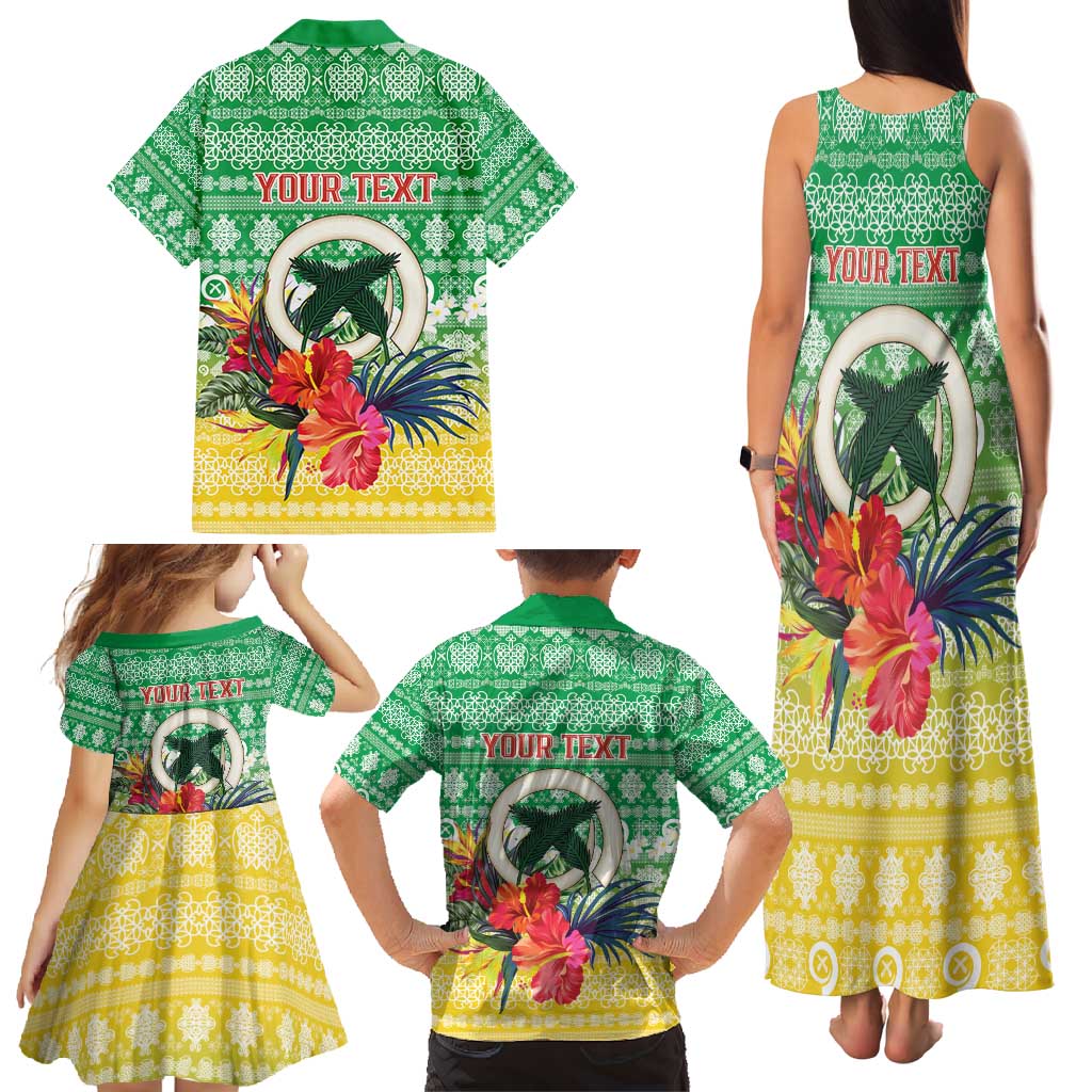 Personalised Malampa Joyeux Noel Family Matching Tank Maxi Dress and Hawaiian Shirt Proud To Be a Ni-Van Sand Drawing Art LT9 - Polynesian Pride