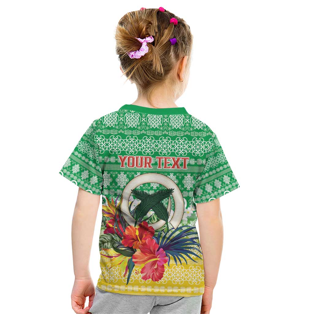 Personalised Malampa Joyeux Noel Kid T Shirt Proud To Be a Ni-Van Sand Drawing Art - Polynesian Pride