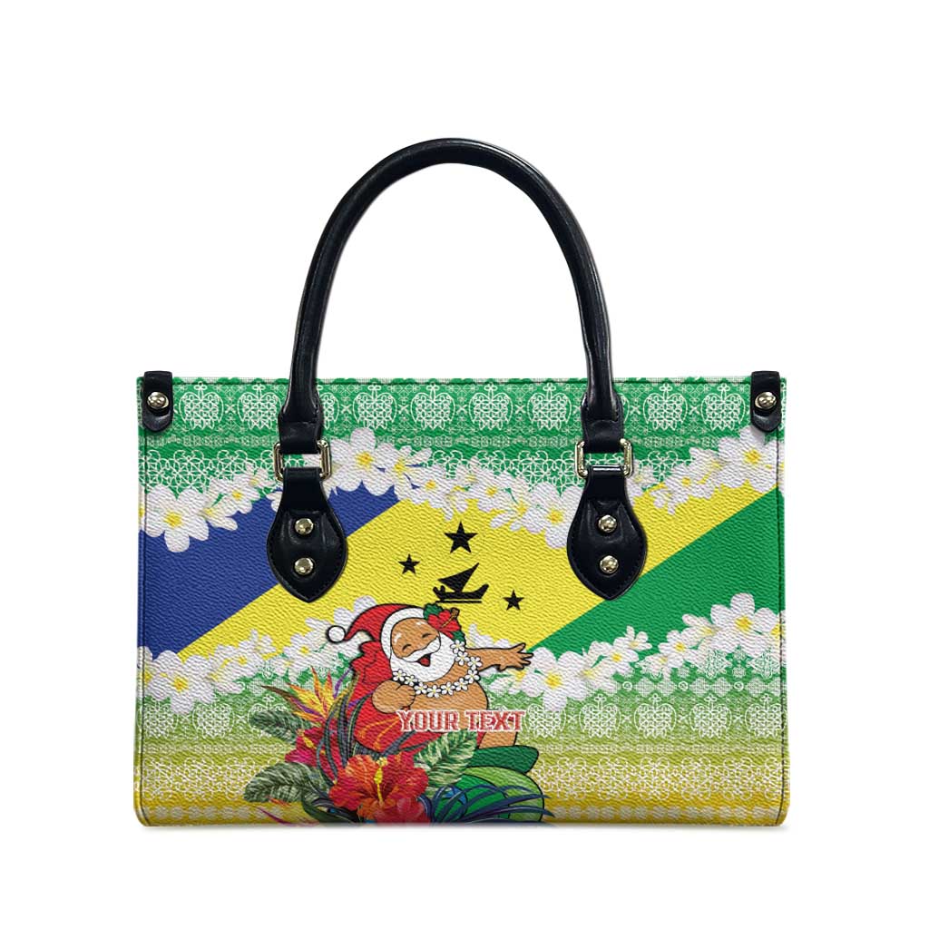 Personalised Malampa Joyeux Noel Leather Bag Proud To Be a Ni-Van Sand Drawing Art - Polynesian Pride