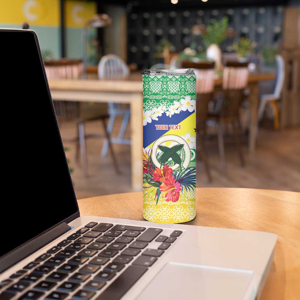 Personalised Malampa Joyeux Noel Skinny Tumbler Proud To Be a Ni-Van Sand Drawing Art - Polynesian Pride