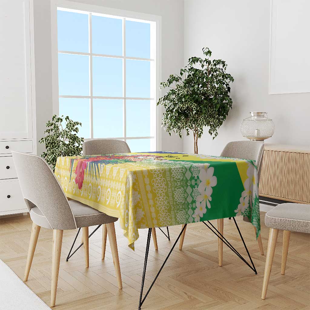 Personalised Malampa Joyeux Noel Tablecloth Proud To Be a Ni-Van Sand Drawing Art - Polynesian Pride