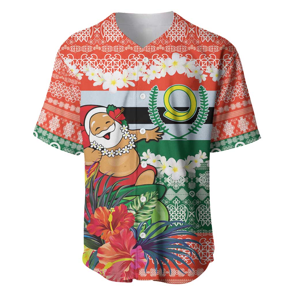 Personalised Penama Joyeux Noel Baseball Jersey Proud To Be a Ni-Van Sand Drawing Art LT9 Red - Polynesian Pride