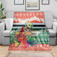 Personalised Penama Joyeux Noel Blanket Proud To Be a Ni-Van Sand Drawing Art - Polynesian Pride