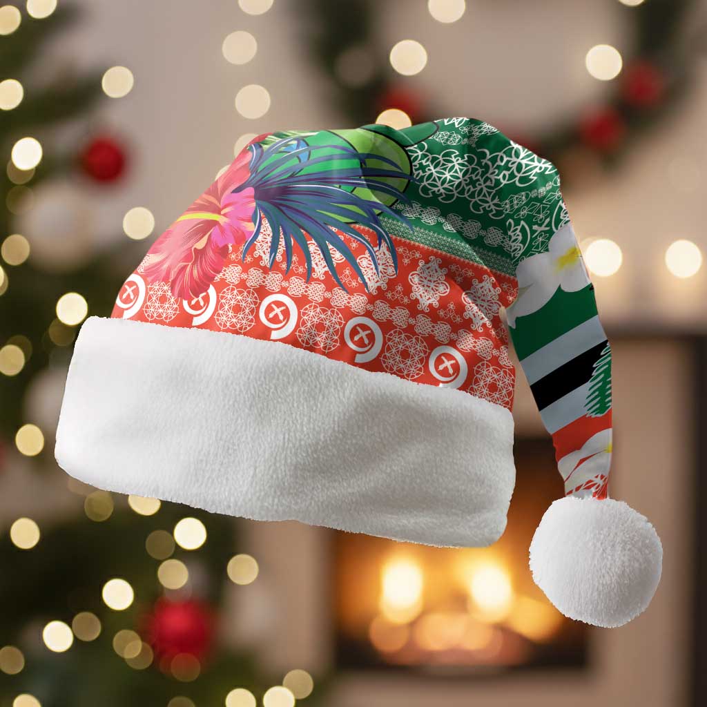 Personalised Penama Joyeux Noel Christmas Santa Hat Proud To Be a Ni-Van Sand Drawing Art - Polynesian Pride