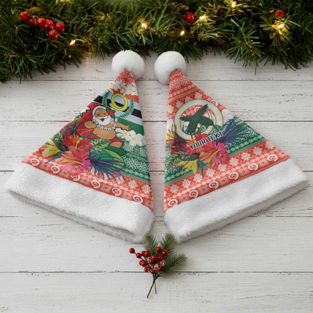 Personalised Penama Joyeux Noel Christmas Santa Hat Proud To Be a Ni-Van Sand Drawing Art - Polynesian Pride