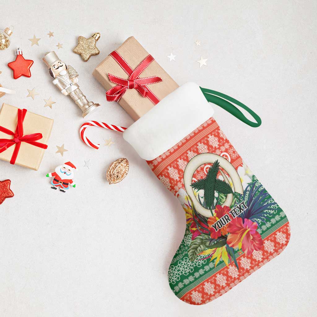 Personalised Penama Joyeux Noel Christmas Stocking Proud To Be a Ni-Van Sand Drawing Art - Polynesian Pride