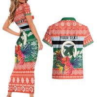 Personalised Penama Joyeux Noel Couples Matching Short Sleeve Bodycon Dress and Hawaiian Shirt Proud To Be a Ni-Van Sand Drawing Art LT9 - Polynesian Pride