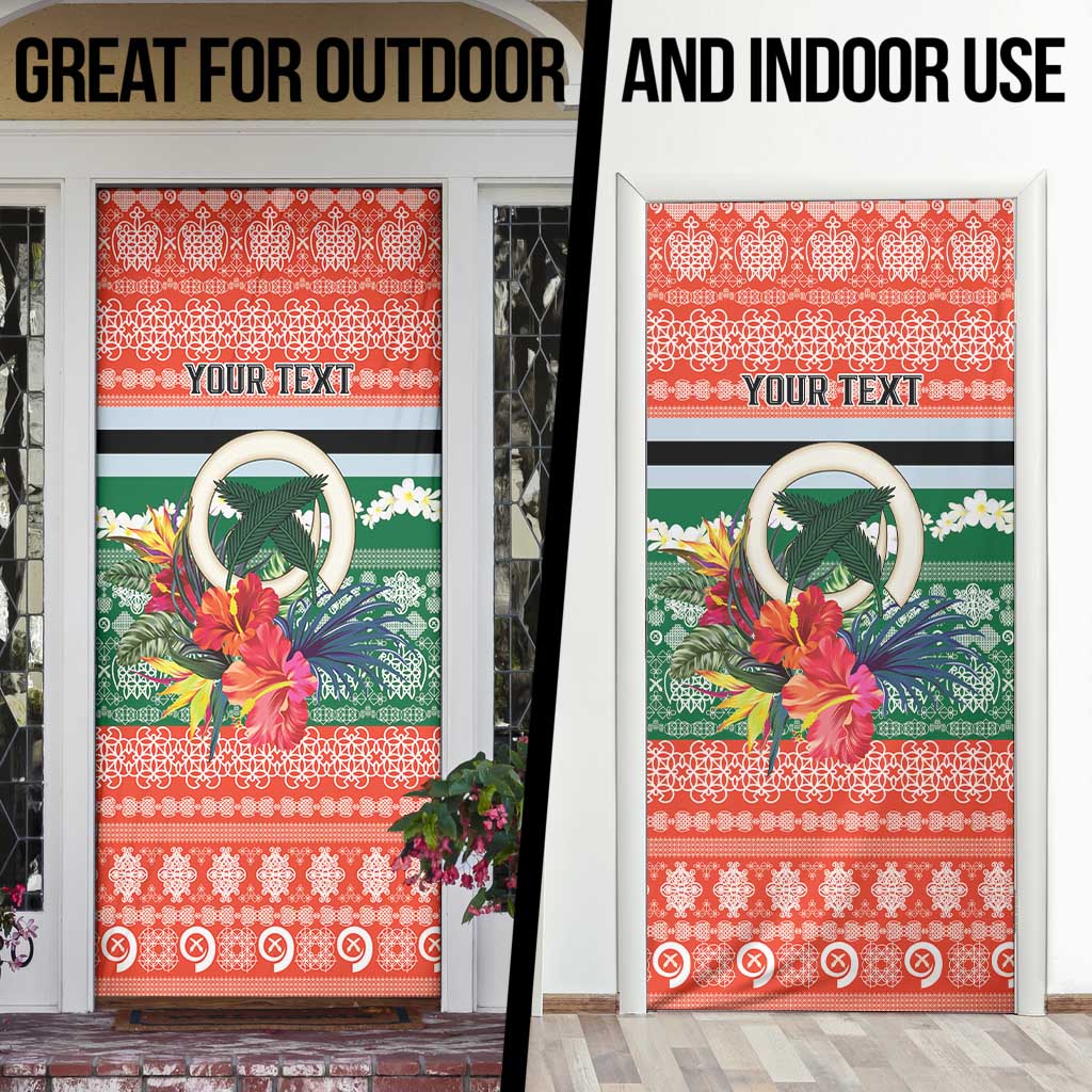 Personalised Penama Joyeux Noel Door Cover Proud To Be a Ni-Van Sand Drawing Art - Polynesian Pride