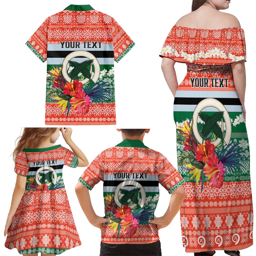 Personalised Penama Joyeux Noel Family Matching Off Shoulder Maxi Dress and Hawaiian Shirt Proud To Be a Ni-Van Sand Drawing Art LT9 - Polynesian Pride
