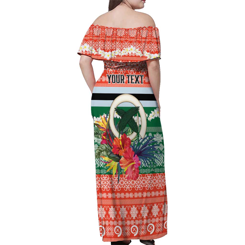 Personalised Penama Joyeux Noel Family Matching Off Shoulder Maxi Dress and Hawaiian Shirt Proud To Be a Ni-Van Sand Drawing Art LT9 - Polynesian Pride