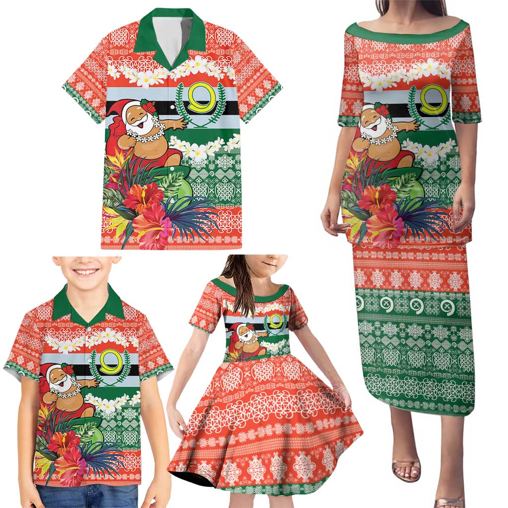 Personalised Penama Joyeux Noel Family Matching Puletasi and Hawaiian Shirt Proud To Be a Ni-Van Sand Drawing Art LT9 - Polynesian Pride