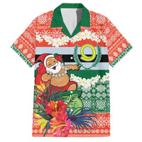Personalised Penama Joyeux Noel Family Matching Short Sleeve Bodycon Dress and Hawaiian Shirt Proud To Be a Ni-Van Sand Drawing Art LT9 Dad's Shirt - Short Sleeve Red - Polynesian Pride