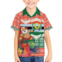Personalised Penama Joyeux Noel Family Matching Tank Maxi Dress and Hawaiian Shirt Proud To Be a Ni-Van Sand Drawing Art LT9 Son's Shirt Red - Polynesian Pride