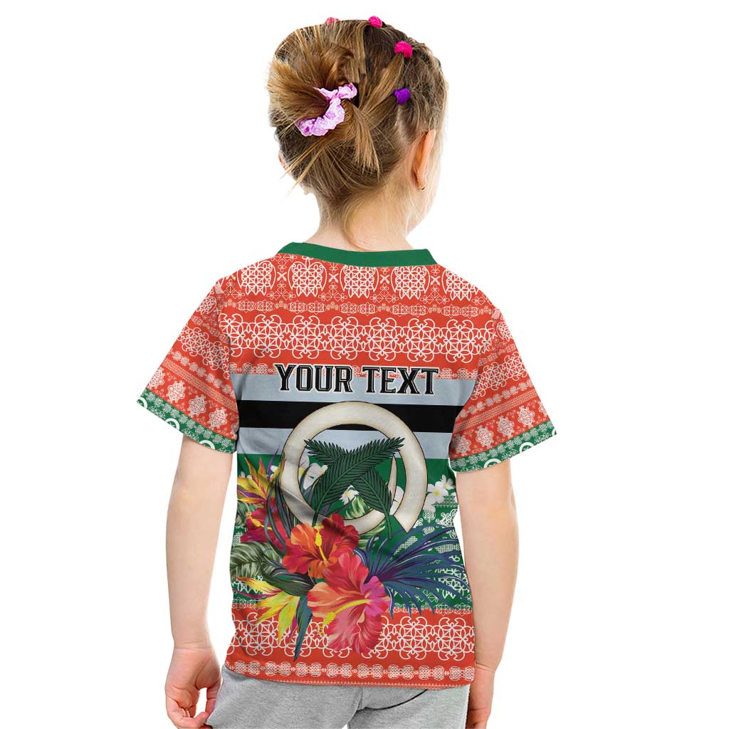 Personalised Penama Joyeux Noel Kid T Shirt Proud To Be a Ni-Van Sand Drawing Art - Polynesian Pride