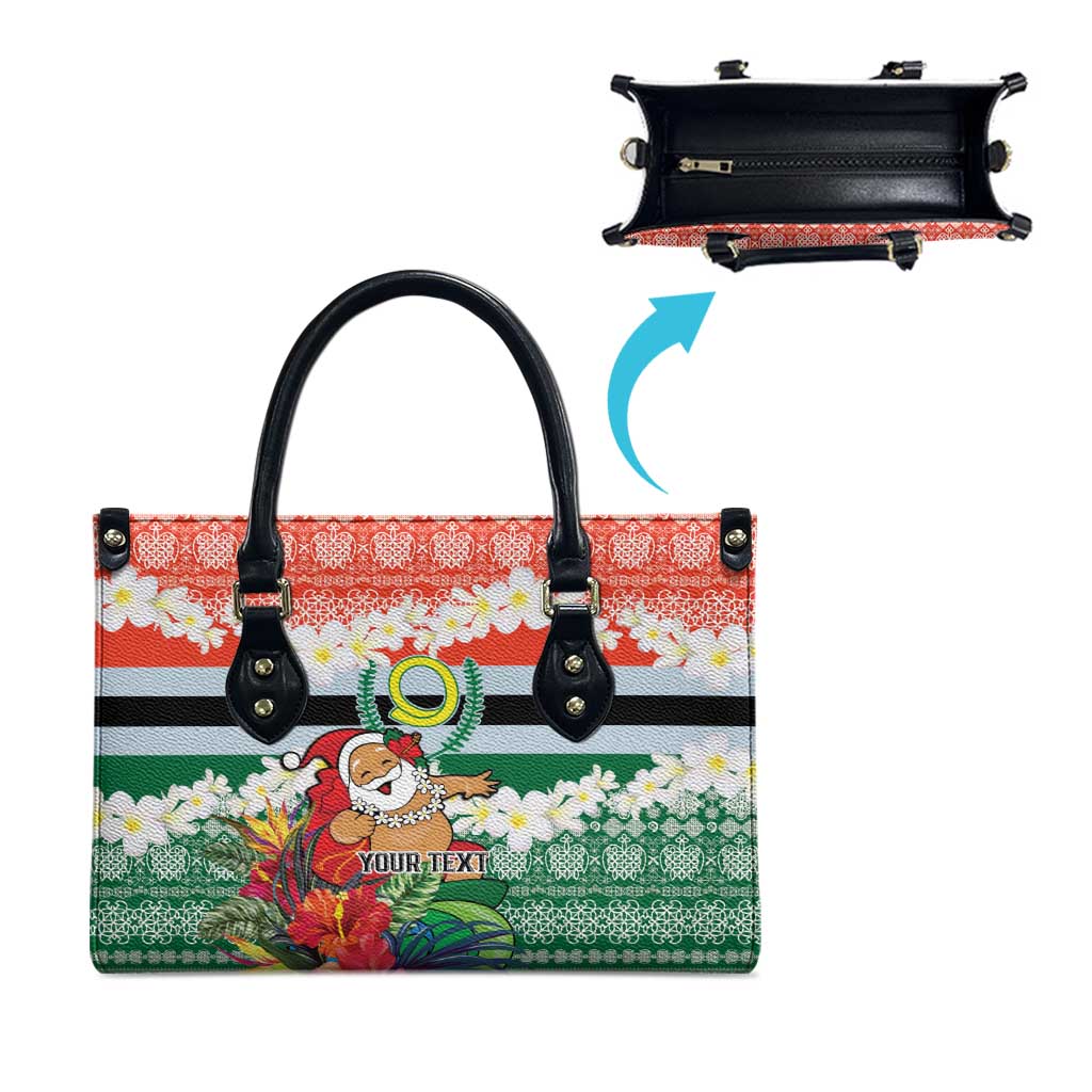 Personalised Penama Joyeux Noel Leather Bag Proud To Be a Ni-Van Sand Drawing Art - Polynesian Pride