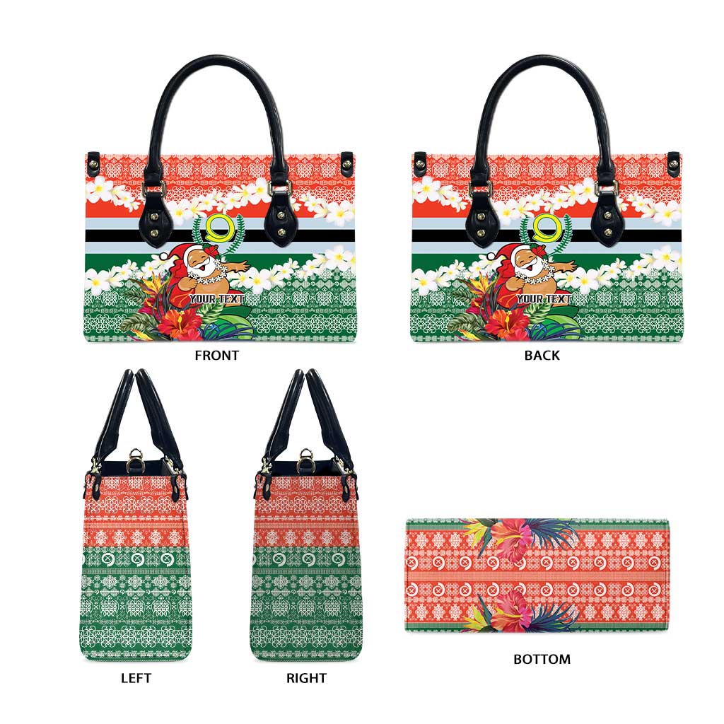 Personalised Penama Joyeux Noel Leather Bag Proud To Be a Ni-Van Sand Drawing Art - Polynesian Pride