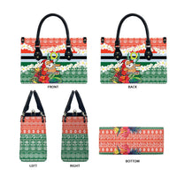 Personalised Penama Joyeux Noel Leather Bag Proud To Be a Ni-Van Sand Drawing Art - Polynesian Pride