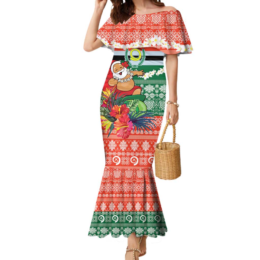 Personalised Penama Joyeux Noel Mermaid Dress Proud To Be a Ni-Van Sand Drawing Art - Polynesian Pride