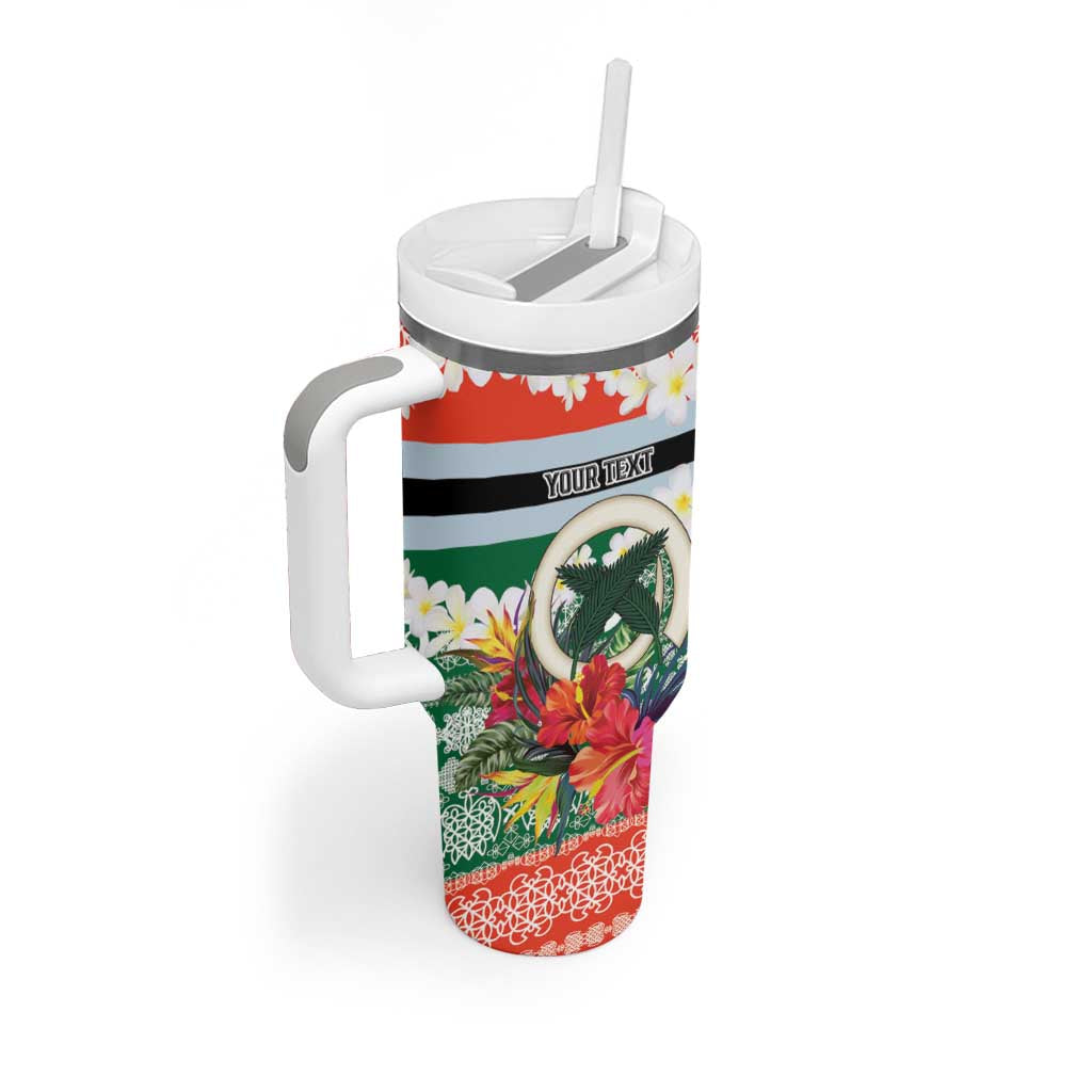 Personalised Penama Joyeux Noel Tumbler With Handle Proud To Be a Ni-Van Sand Drawing Art - Polynesian Pride