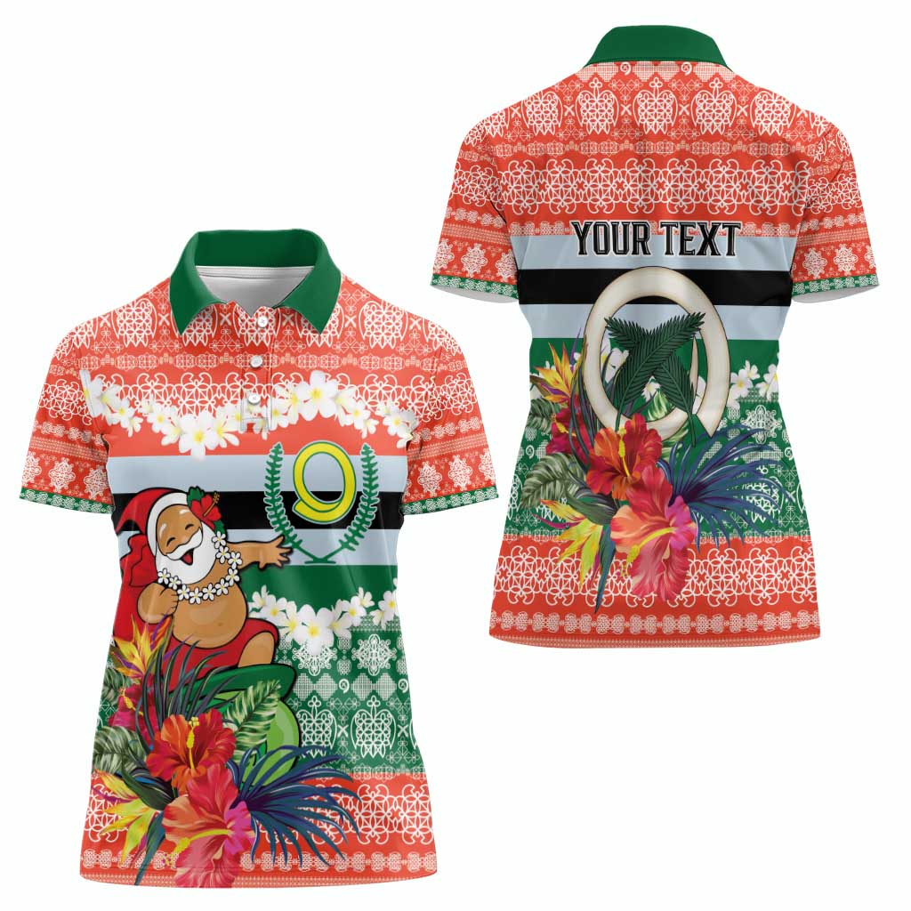 Personalised Penama Joyeux Noel Women Polo Shirt Proud To Be a Ni-Van Sand Drawing Art - Polynesian Pride