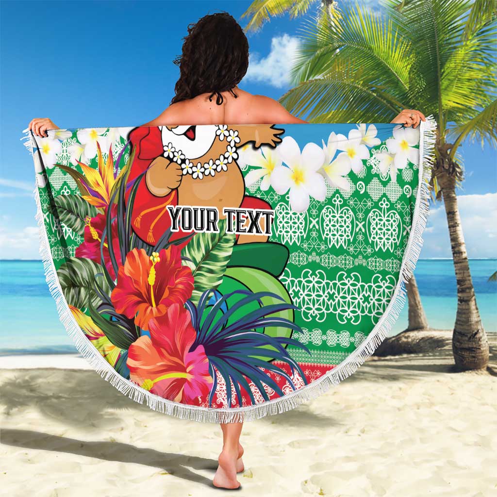 Personalised Sanma Joyeux Noel Beach Blanket Proud To Be a Ni-Van Sand Drawing Art - Polynesian Pride