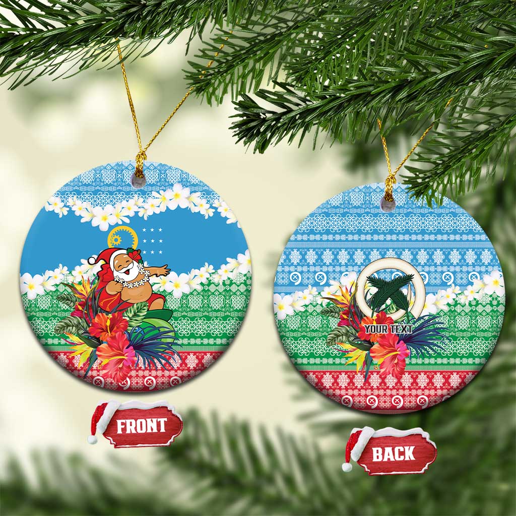 Personalised Sanma Joyeux Noel Ceramic Ornament Proud To Be a Ni-Van Sand Drawing Art - Polynesian Pride