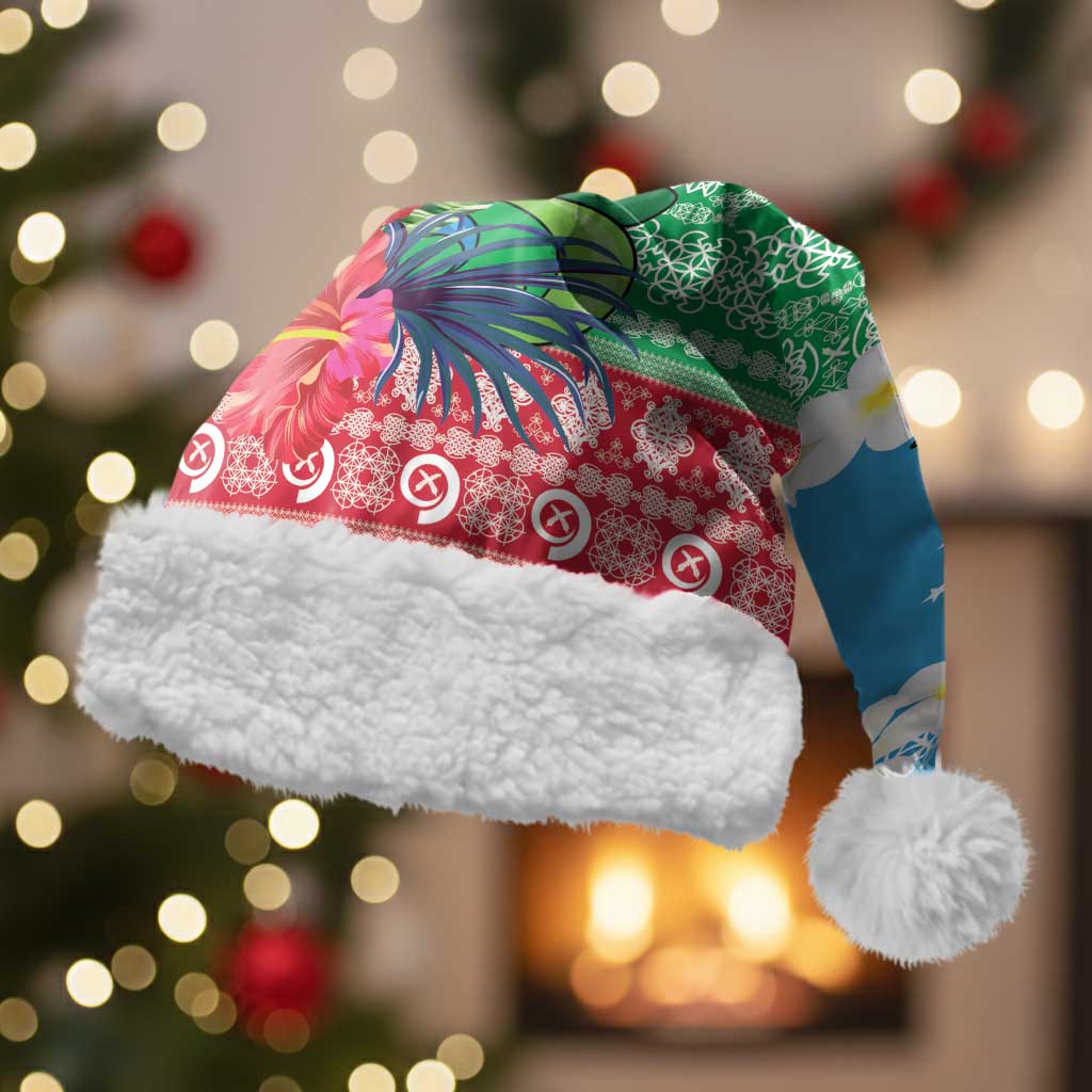 Personalised Sanma Joyeux Noel Christmas Santa Hat Proud To Be a Ni-Van Sand Drawing Art - Polynesian Pride
