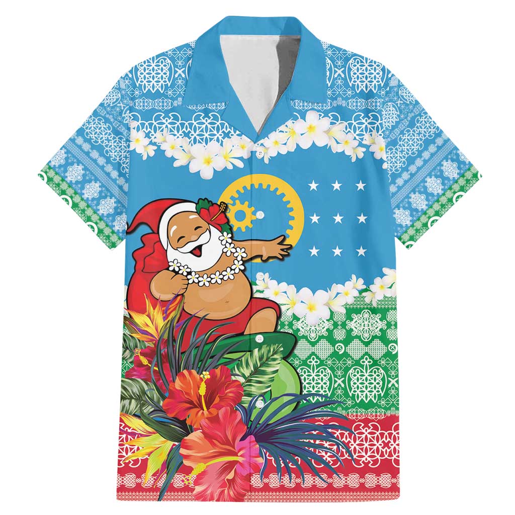 Personalised Sanma Joyeux Noel Family Matching Mermaid Dress and Hawaiian Shirt Proud To Be a Ni-Van Sand Drawing Art LT9 Dad's Shirt - Short Sleeve Blue - Polynesian Pride