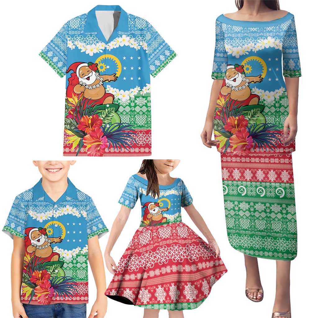 Personalised Sanma Joyeux Noel Family Matching Puletasi and Hawaiian Shirt Proud To Be a Ni-Van Sand Drawing Art LT9 - Polynesian Pride