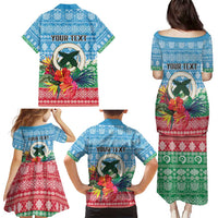 Personalised Sanma Joyeux Noel Family Matching Puletasi and Hawaiian Shirt Proud To Be a Ni-Van Sand Drawing Art LT9 - Polynesian Pride