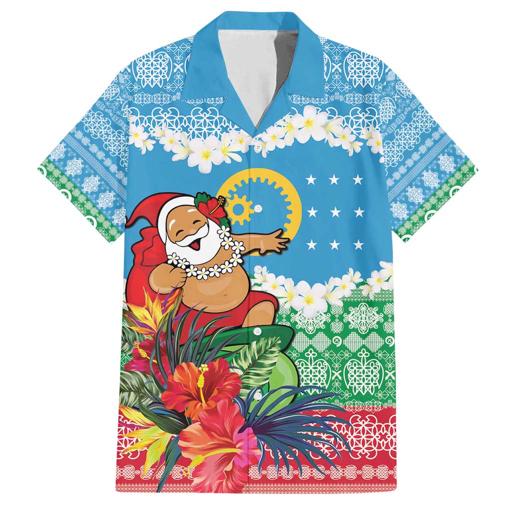 Personalised Sanma Joyeux Noel Family Matching Summer Maxi Dress and Hawaiian Shirt Proud To Be a Ni-Van Sand Drawing Art LT9 Dad's Shirt - Short Sleeve Blue - Polynesian Pride