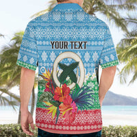 Personalised Sanma Joyeux Noel Hawaiian Shirt Proud To Be a Ni-Van Sand Drawing Art - Polynesian Pride
