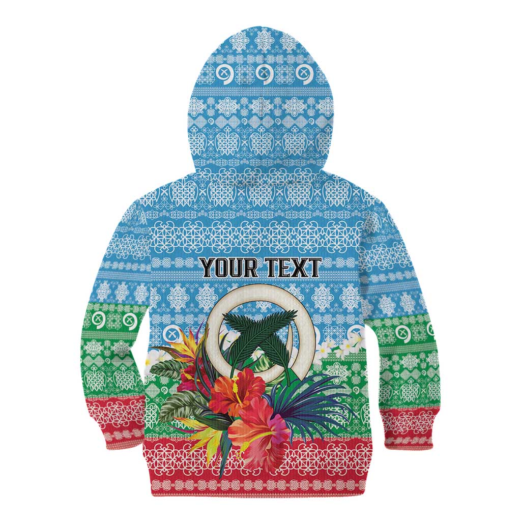 Personalised Sanma Joyeux Noel Kid Hoodie Proud To Be a Ni-Van Sand Drawing Art - Polynesian Pride