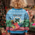 Personalised Sanma Joyeux Noel Kid Ugly Christmas Sweater Proud To Be a Ni-Van Sand Drawing Art - Polynesian Pride