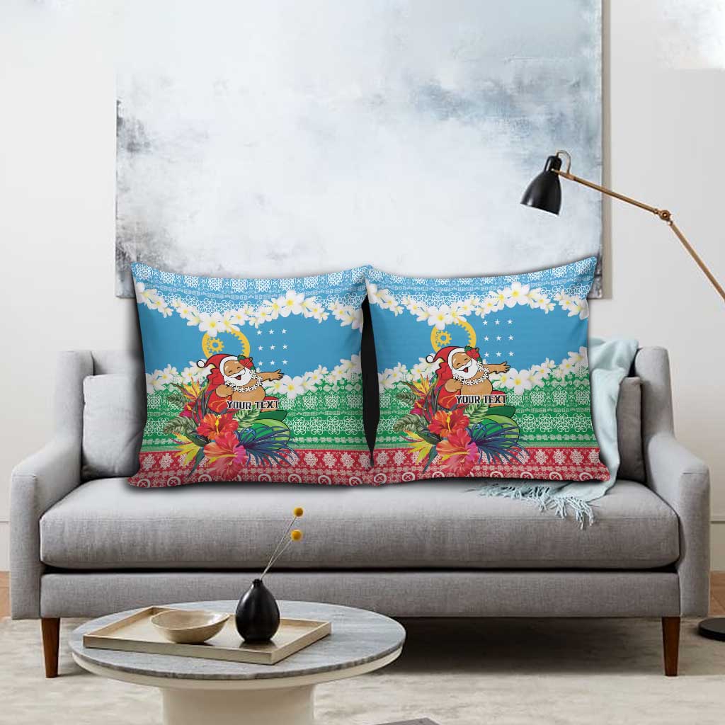 Personalised Sanma Joyeux Noel Pillow Cover Proud To Be a Ni-Van Sand Drawing Art - Polynesian Pride