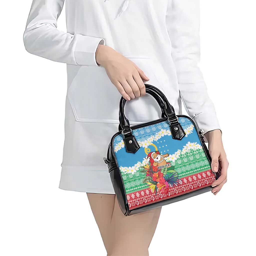 Personalised Sanma Joyeux Noel Shoulder Handbag Proud To Be a Ni-Van Sand Drawing Art - Polynesian Pride